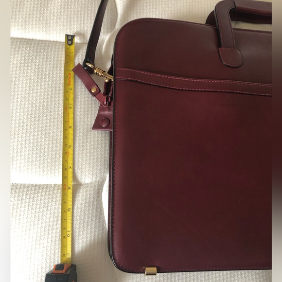 Vintage Mark Cross Italy Burgundy Leather Briefcase w/  Gold Hardware - Picture 11 of 15